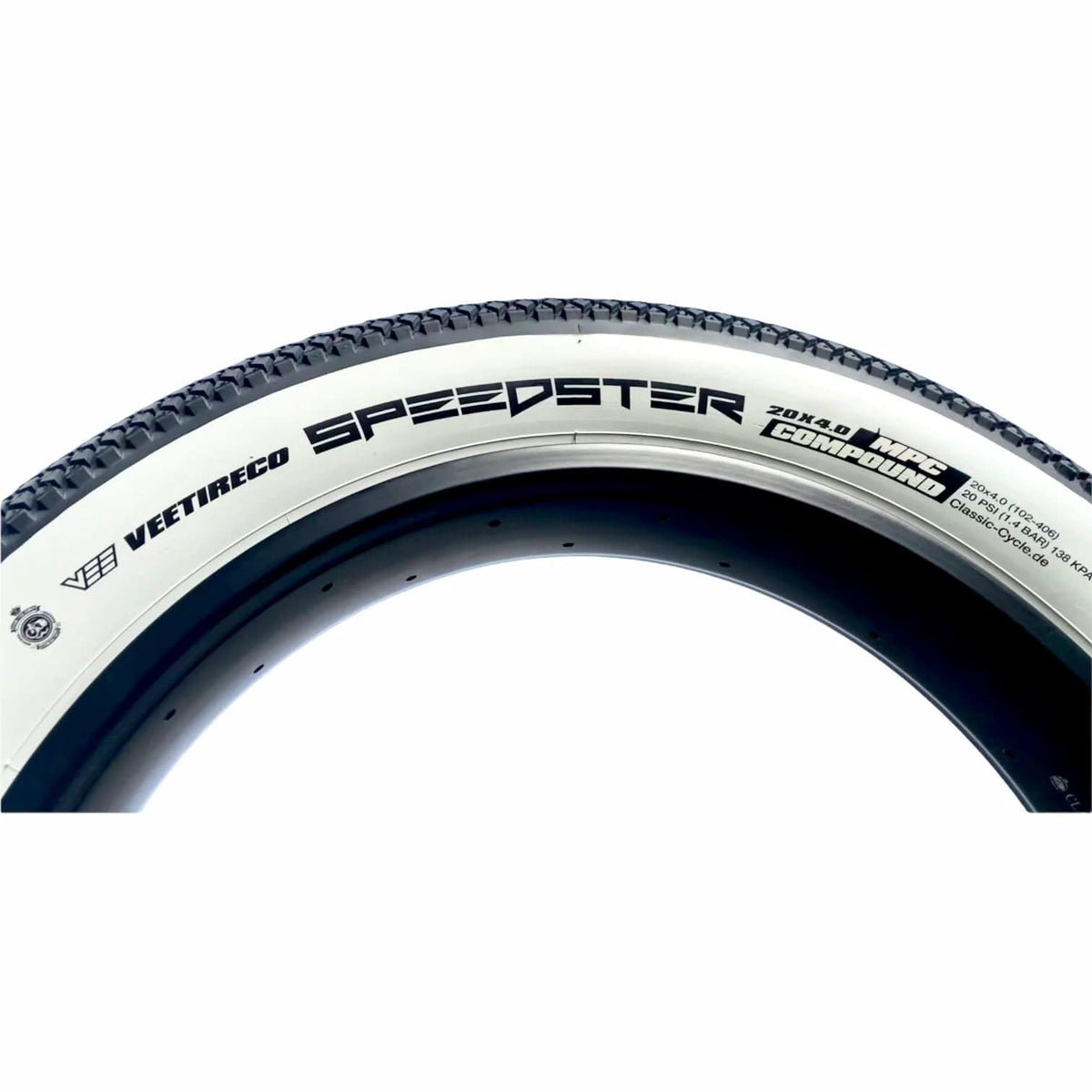 VEE tire speedster 20×4.0 ホワイト mate bike Two Vee Tire 20x4.0 White Wall Speedster Bike Tires E-Bike